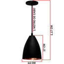 Kit com 3 Luminárias Pendentes Cone Preto